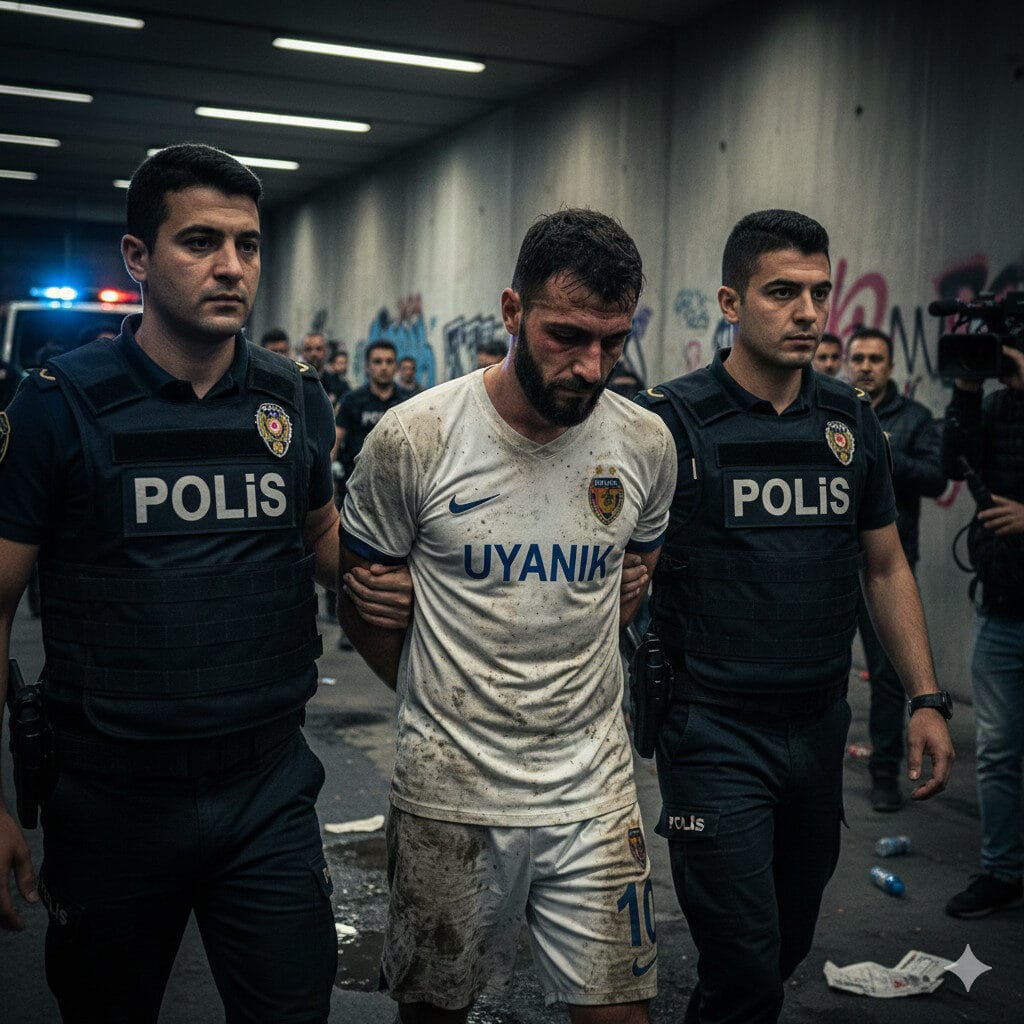 Footballer Emre Uyanık, who attacked the referee, has been arrested.